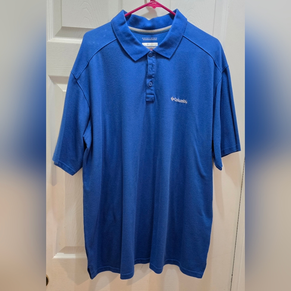 Columbia Men's Blue Polo Shirt Xxl